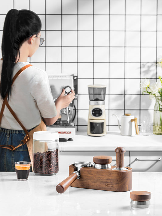 Wooden Coffee Temper & Portafilter Holder