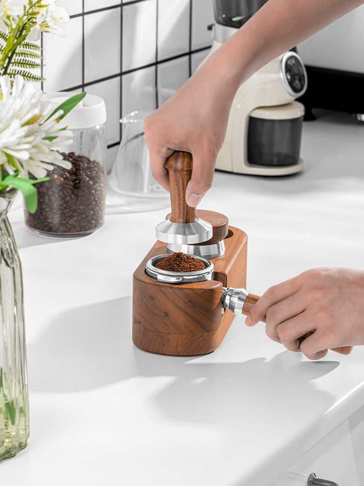 Wooden Coffee Temper & Portafilter Holder