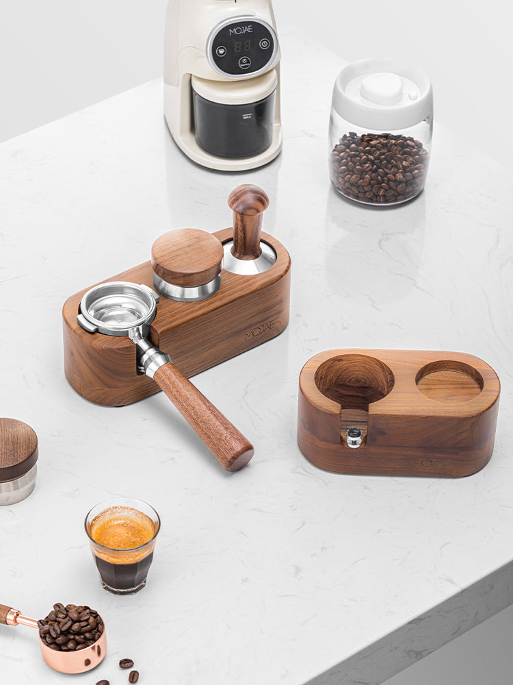 Wooden Coffee Temper & Portafilter Holder